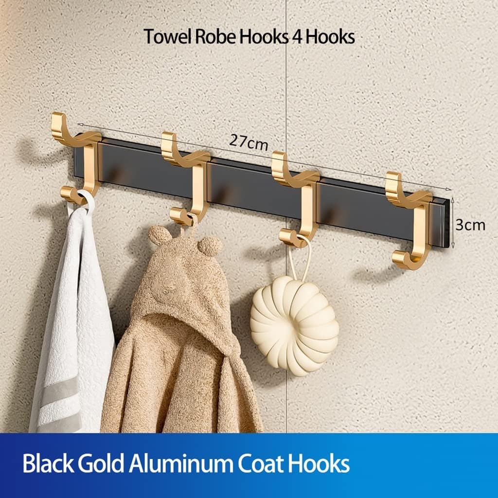 BAHELS 60cm Black Gold Aluminum Coat Hook Rack