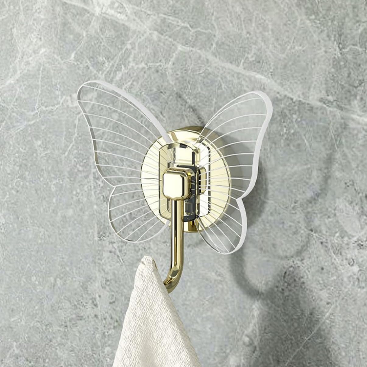 GLEAVI 2Pcs Butterfly Adhesive Wall Hooks Key Hangers for Home Storage