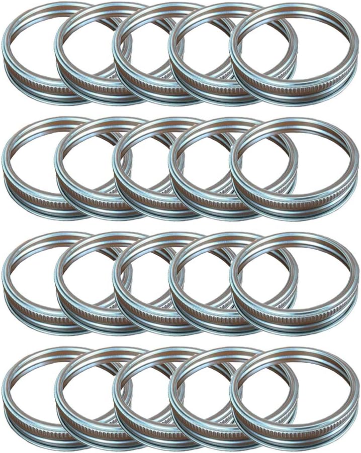 Acuteye 24 Rust Resistant Silver Mason Jar Replacement Rings 70mm