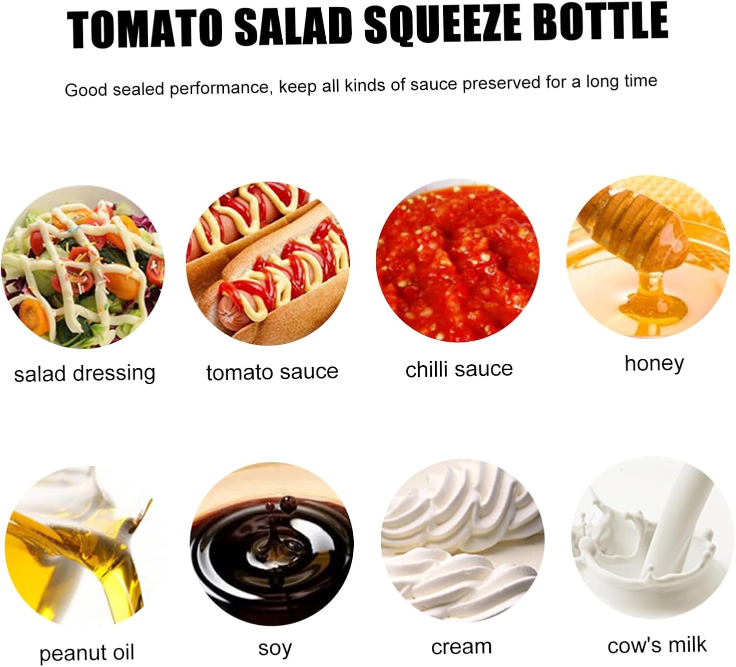 HOLIDYOYO 6-Piece Condiment Squeeze Bottles Set