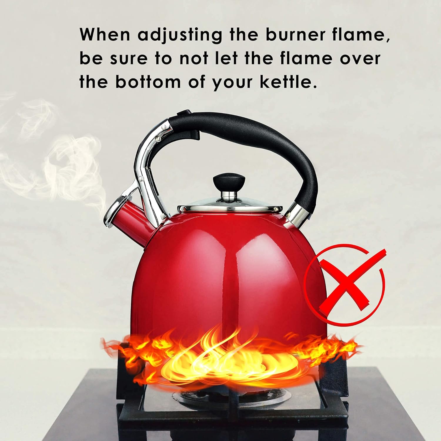 Rorence 25 Qt Tea Kettle with Glass Lid and Whistle