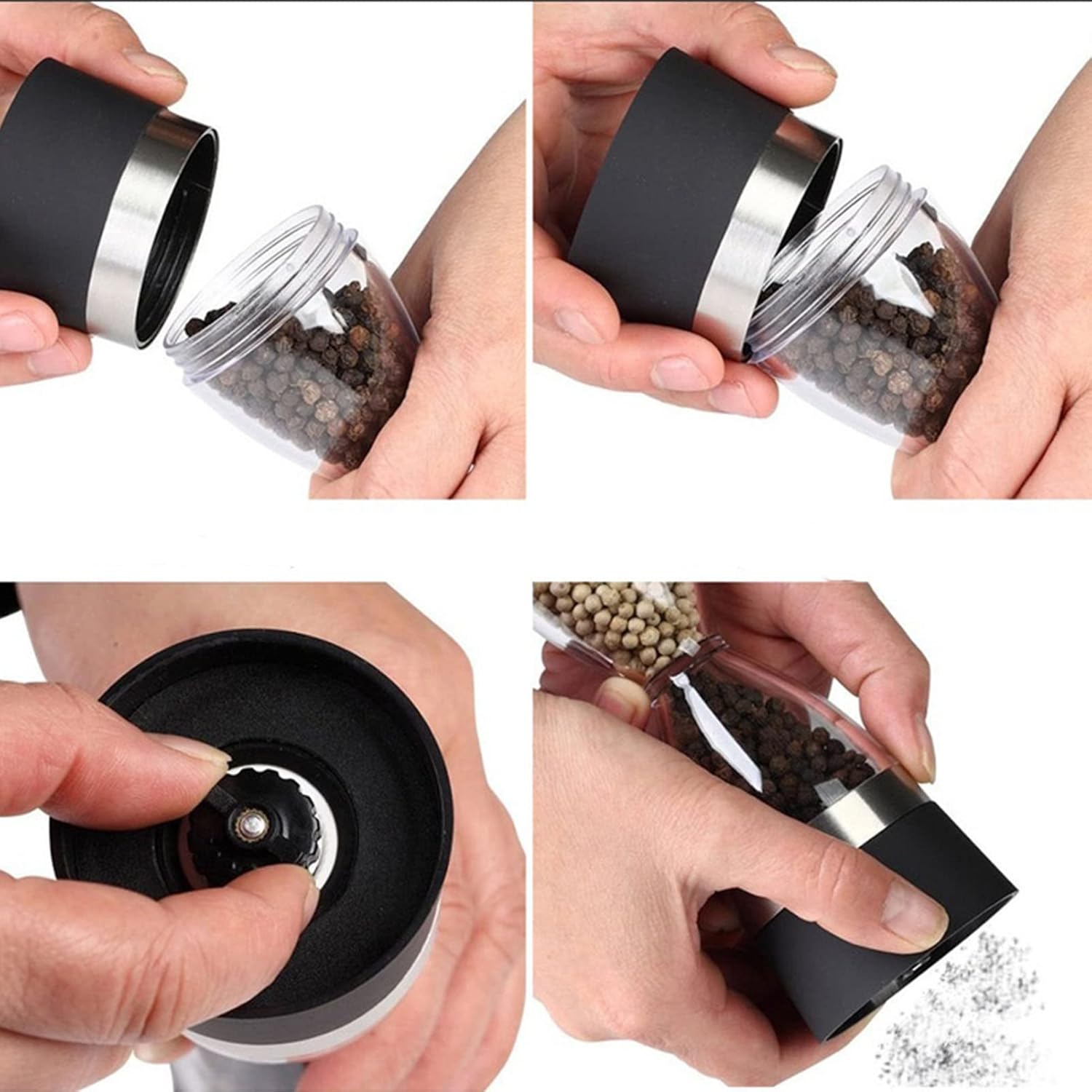 SAHKGYE 2 in 1 Salt Pepper Mill Grinder Set