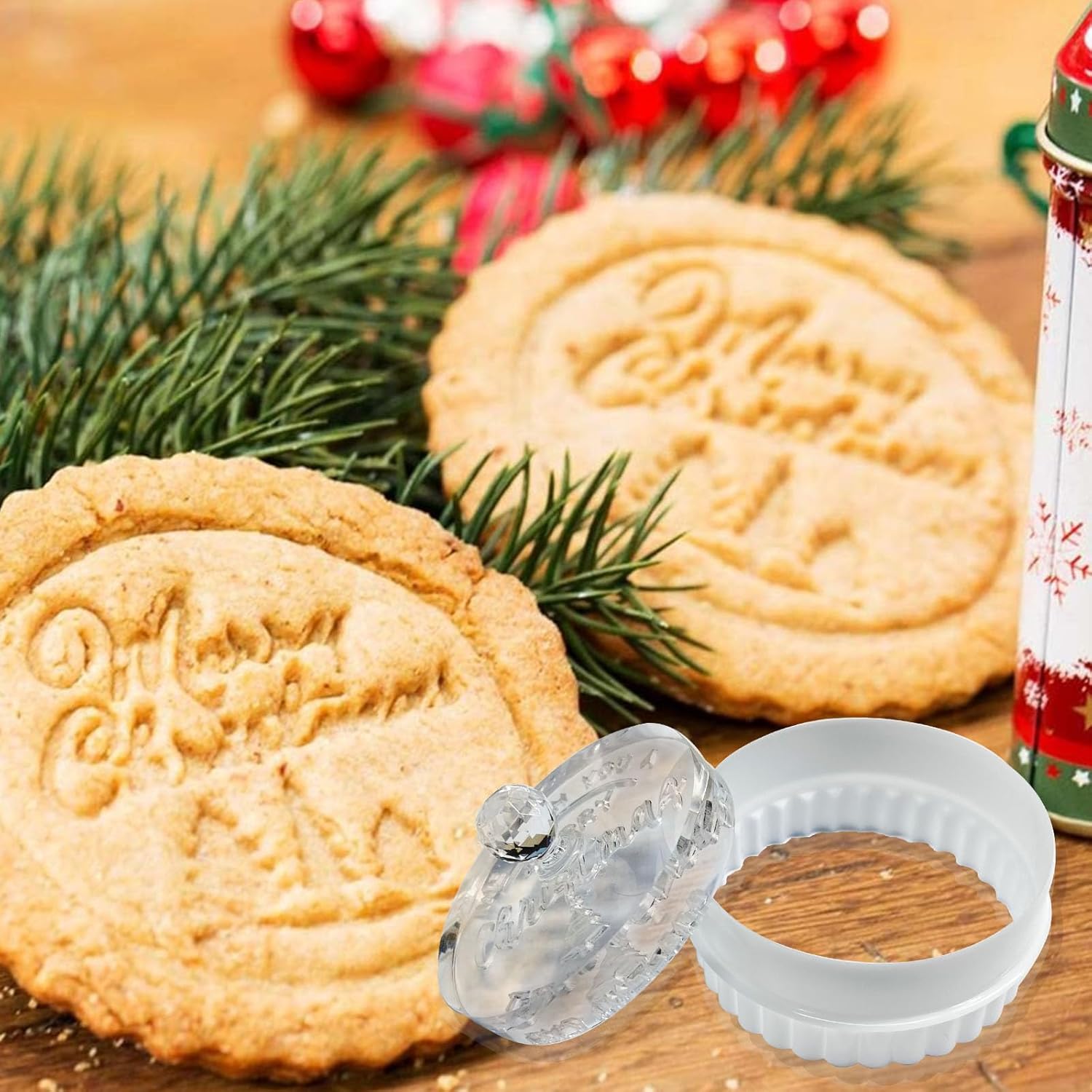 Personalized Christmas Cookie Stamp with Family Name Customized Cutter Mold