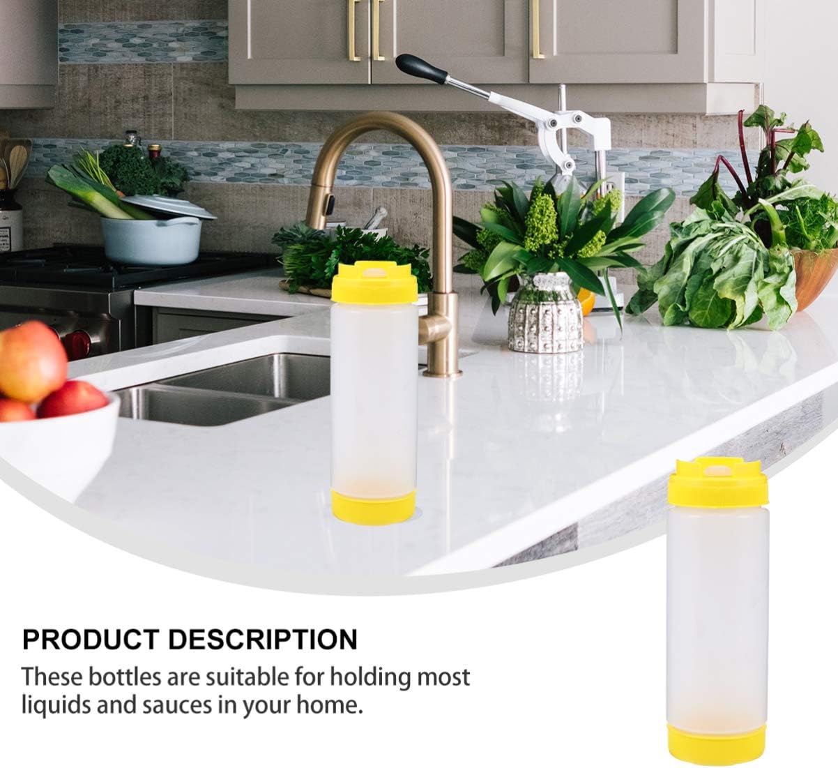 Food Grade Plastic Squeeze Bottles Two-in-One Sauce Containers