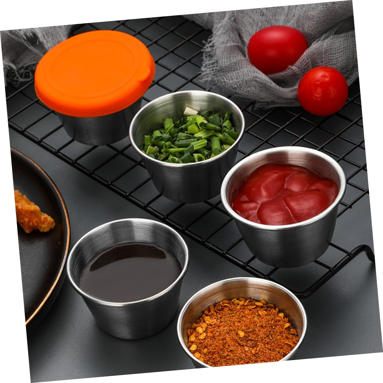 HOLIDYOYO 6pcs2 Silicone Dipping Bowls Lids Set