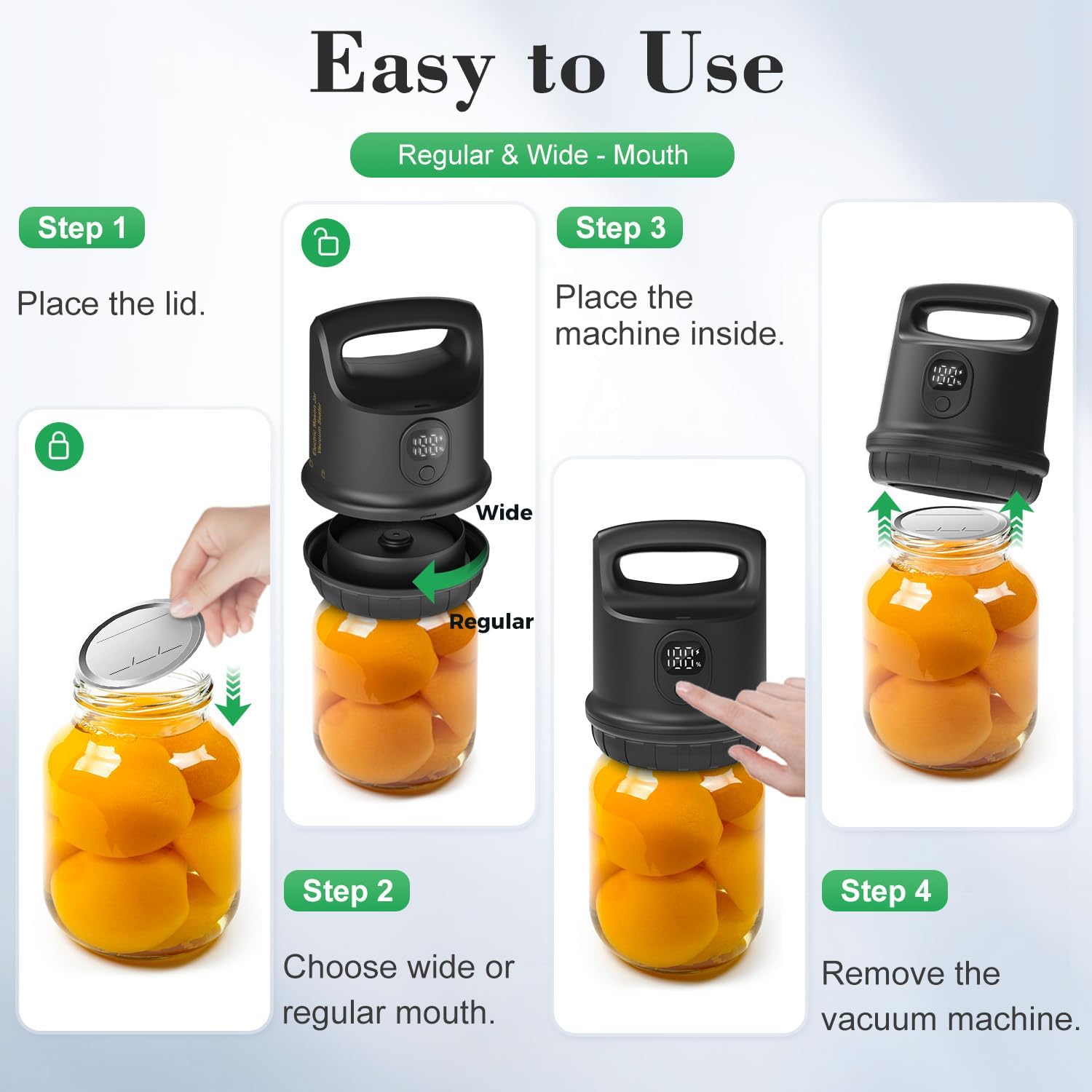 Miisekmy Electric Mason Jar Vacuum Sealer Kit