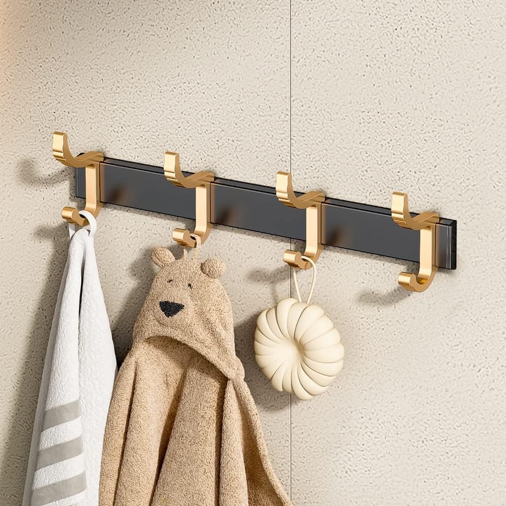 BAHELS 60cm Black Gold Aluminum Coat Hook Rack