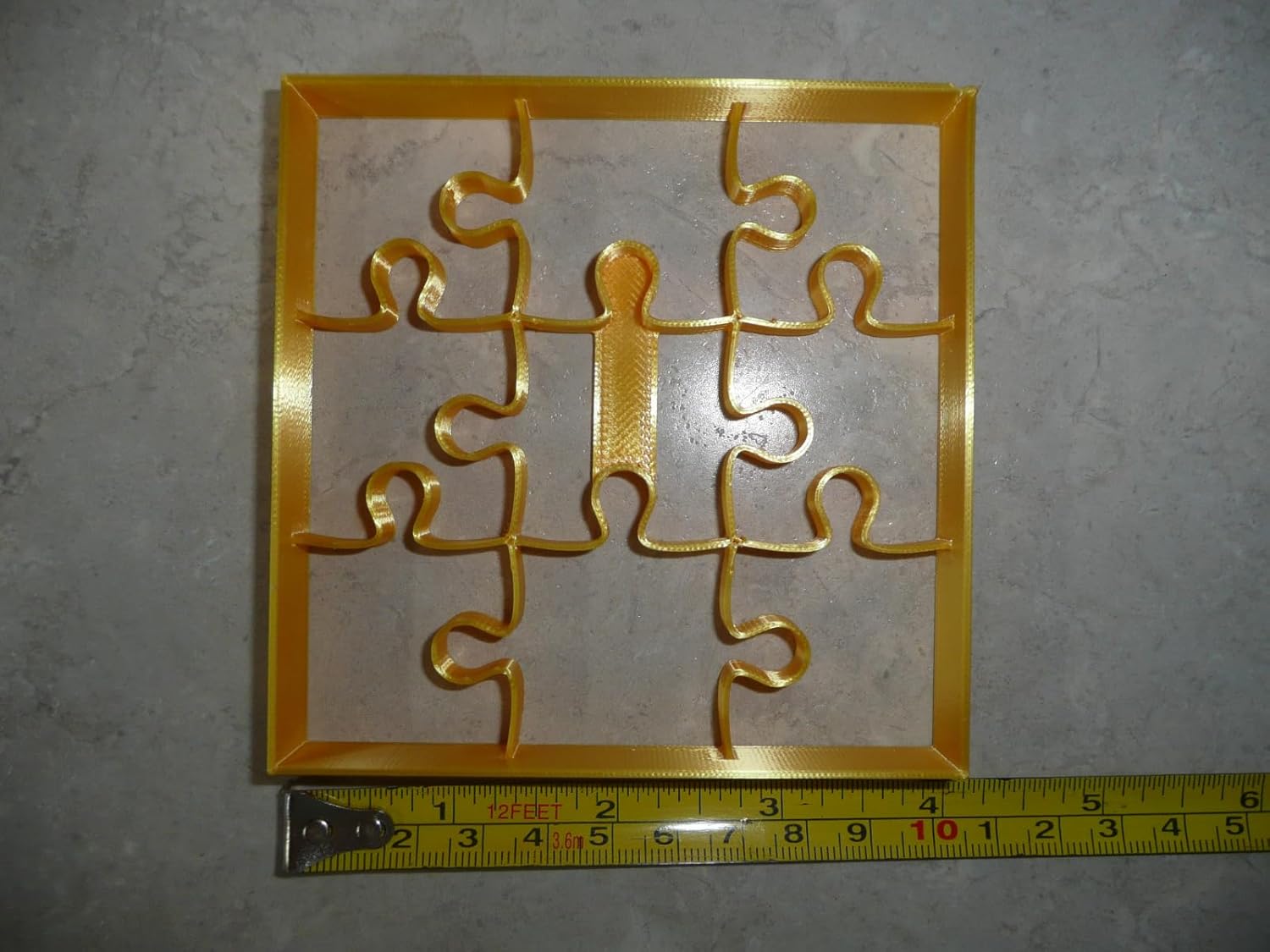 YNGLLC Puzzle Piece Cookie Cutter - Gold 4x4x0625 Inch
