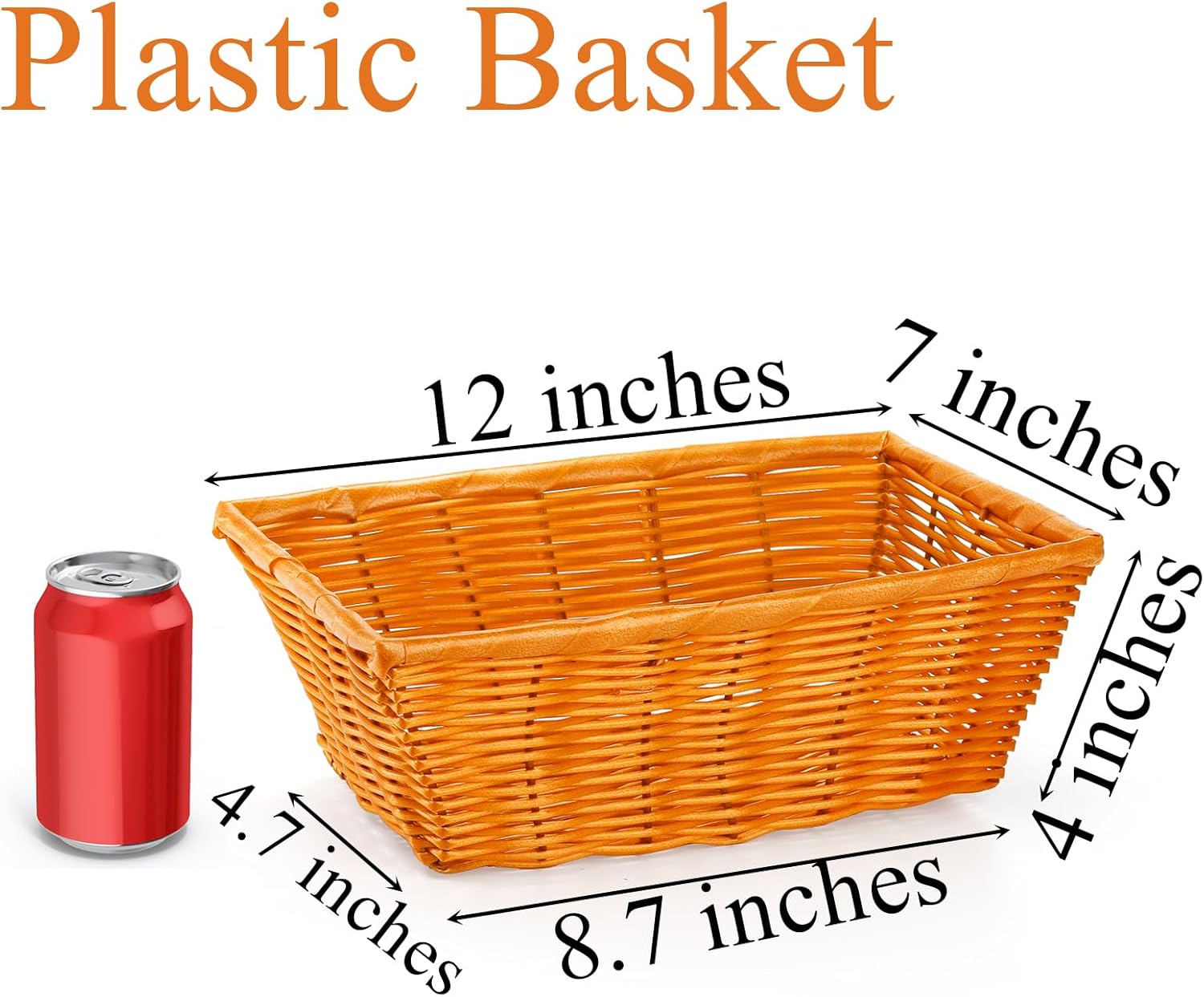 Coloch 6 Pack Bread Baskets 12 Inch Woven Plastic Rattan Storage Baskets