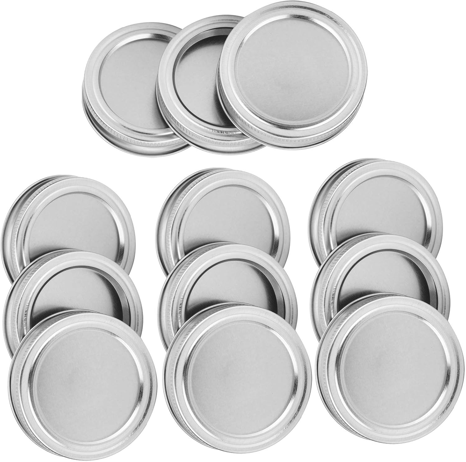 AUNMAS 12pcs Glass Jar Lid with Stainless Steel Sealing