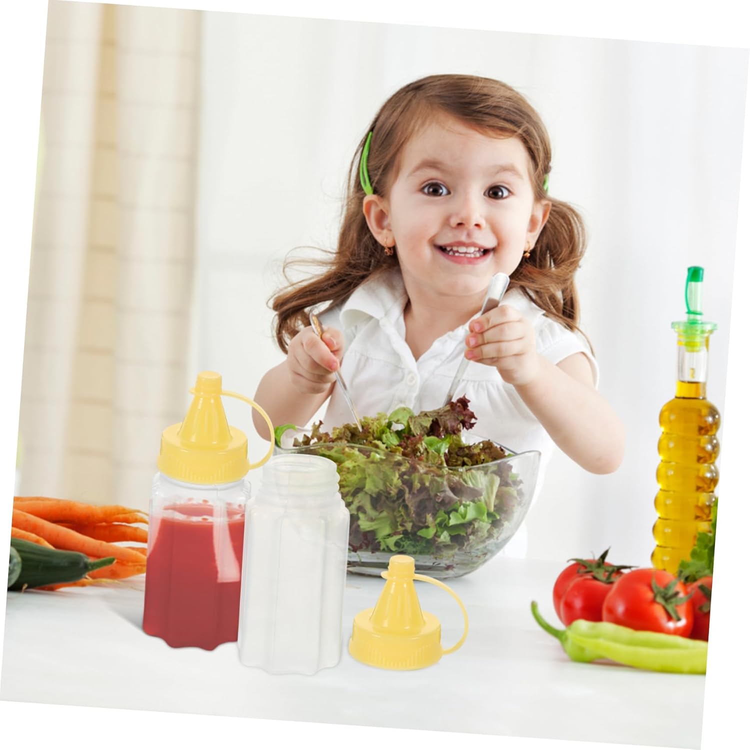 VILLFUL 3-Piece Squeeze Condiment Bottles Set