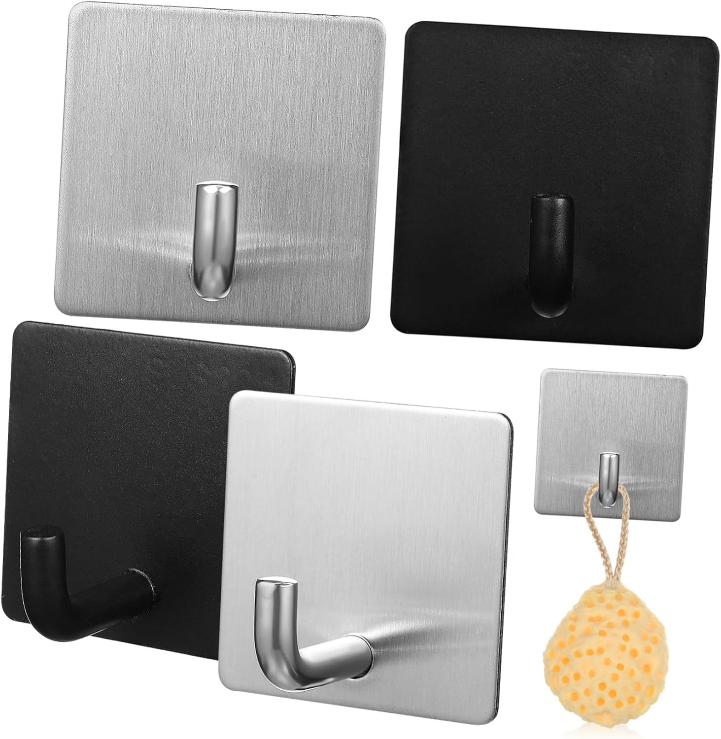 Ipetboom Modern Wall Hooks 4pcs Adhesive Chrome