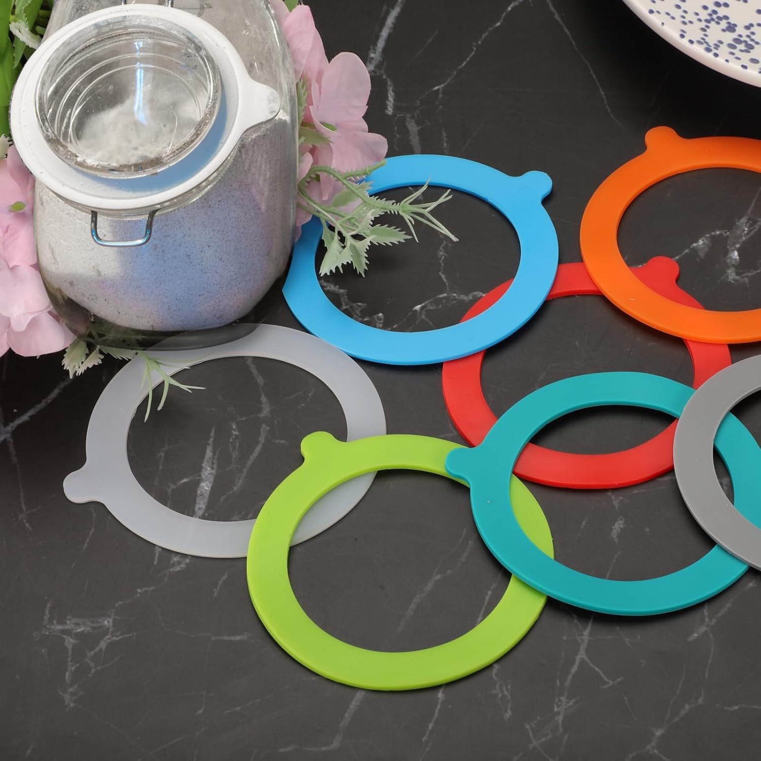Uxcell 9 Pcs Silicone Gasket for 37 Inch Glass Jars