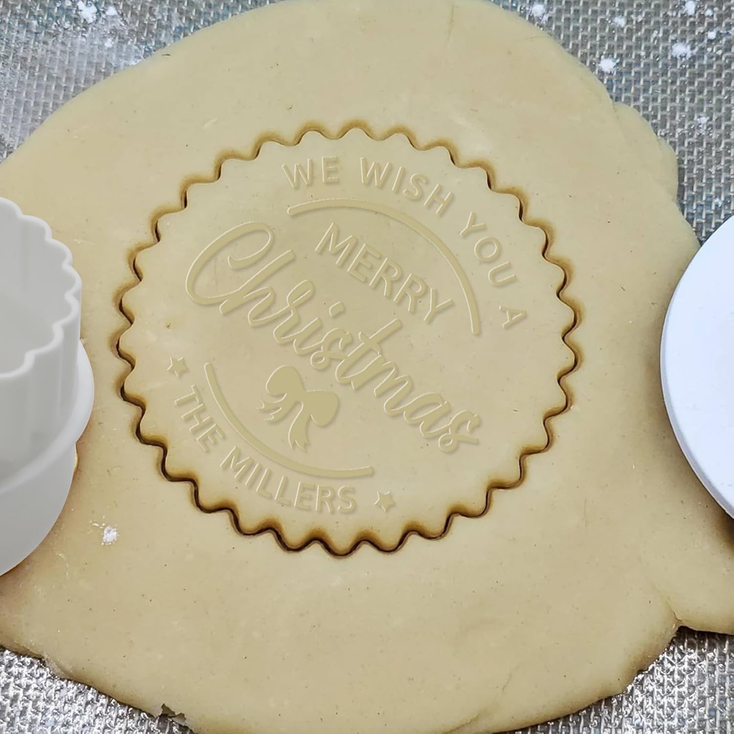Personalized Cookie Stamp with Family Name Logo 3D Raised Design