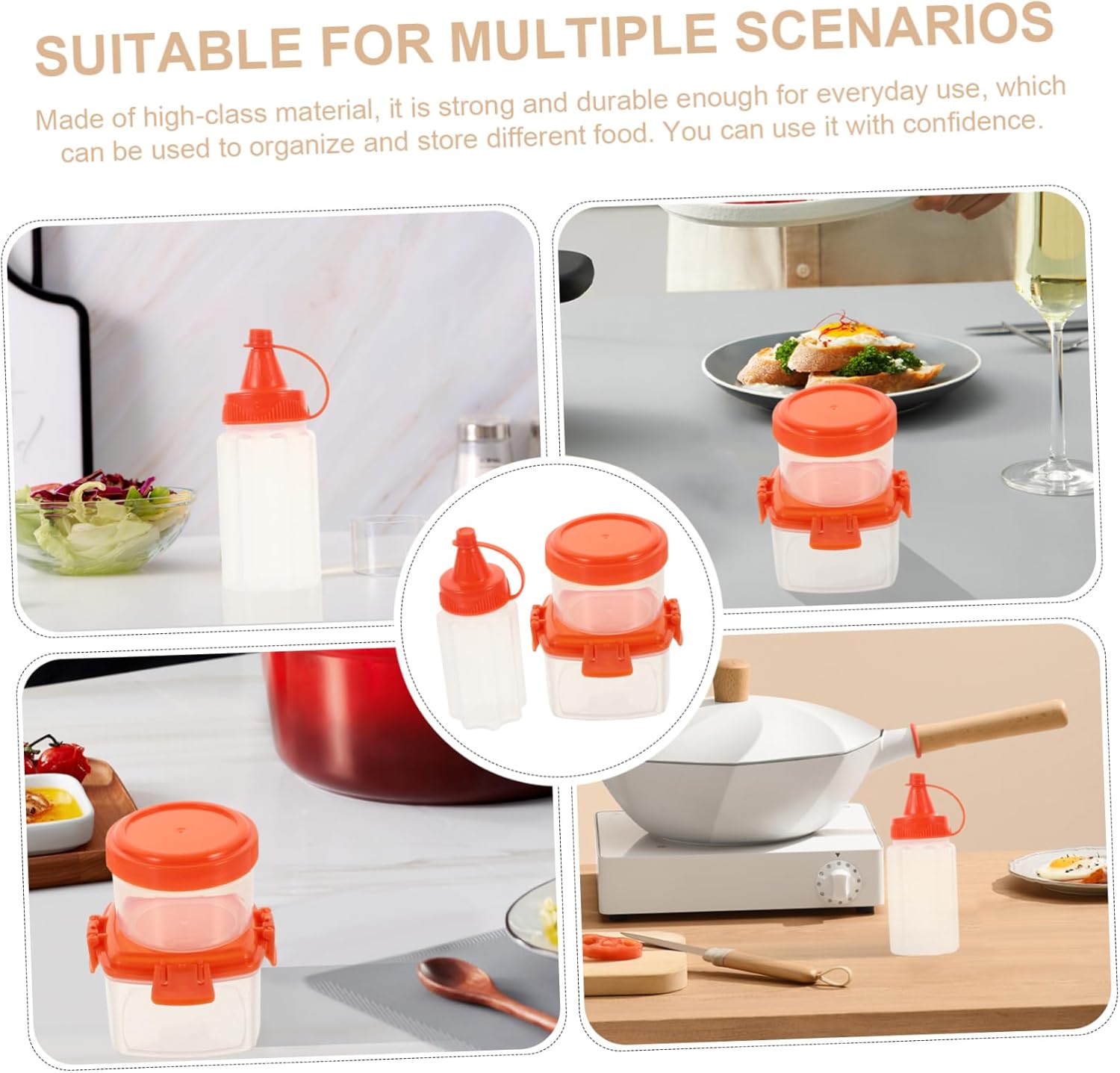 CRILSTYLEO Squeeze Sauce Bottles Set for Fresh Storage