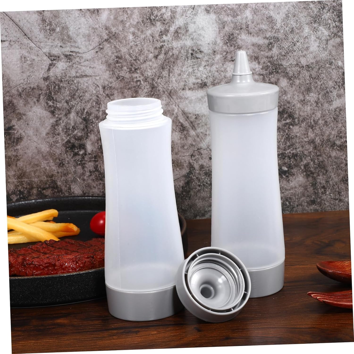CIYODO 4-Piece Sauce Squeeze Bottles Set Leakproof Condiment Dispensers