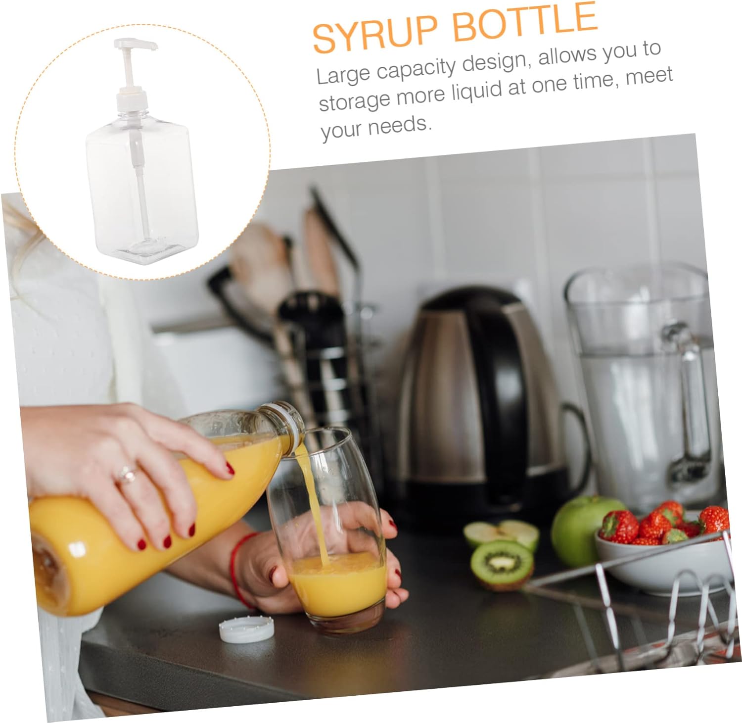 CIYODO 1600ml Transparent Sugar Dispenser Squeeze Bottle