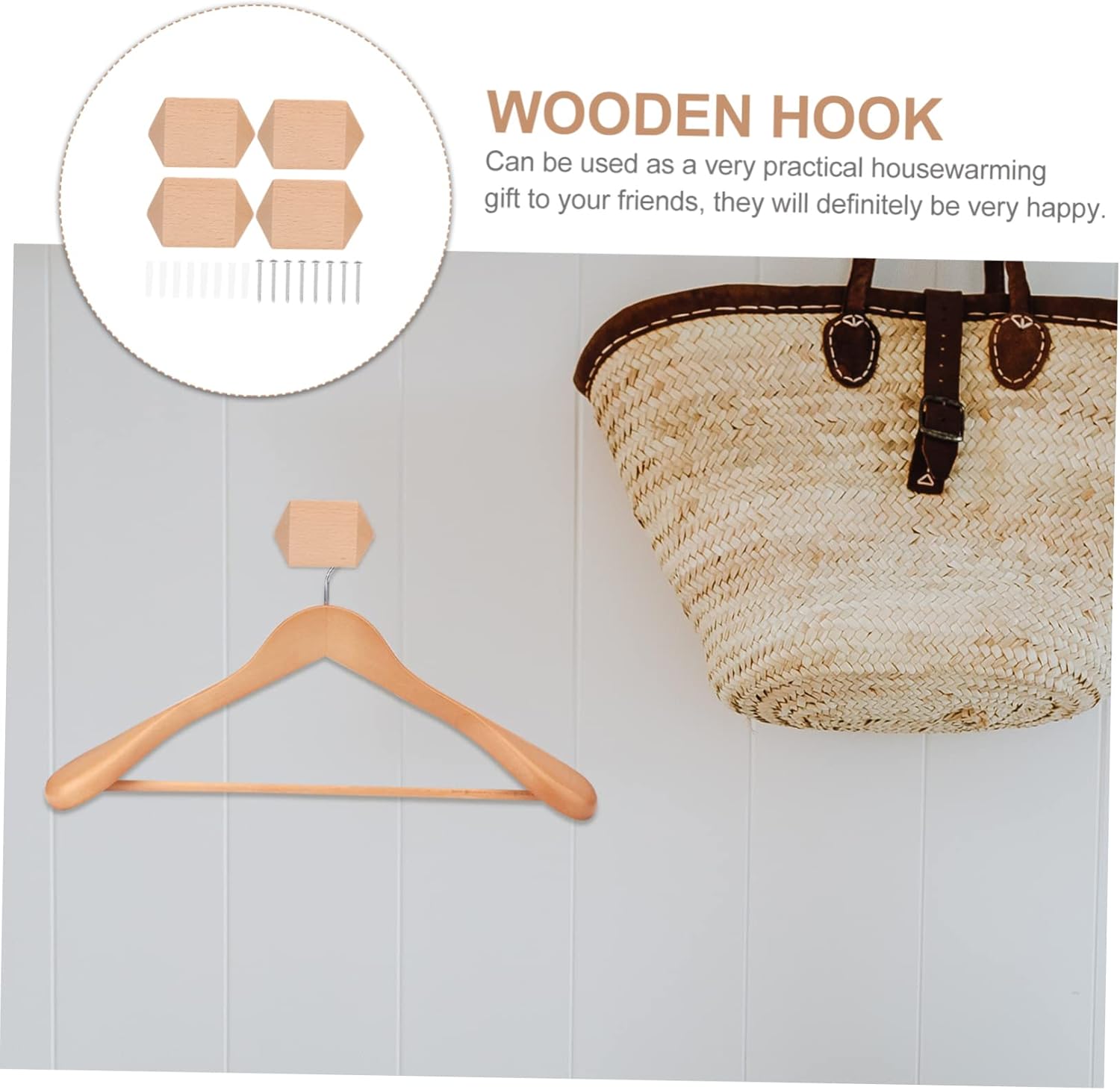 KAILIKETIY 1 Set Multi Functional Wooden Wall Hooks