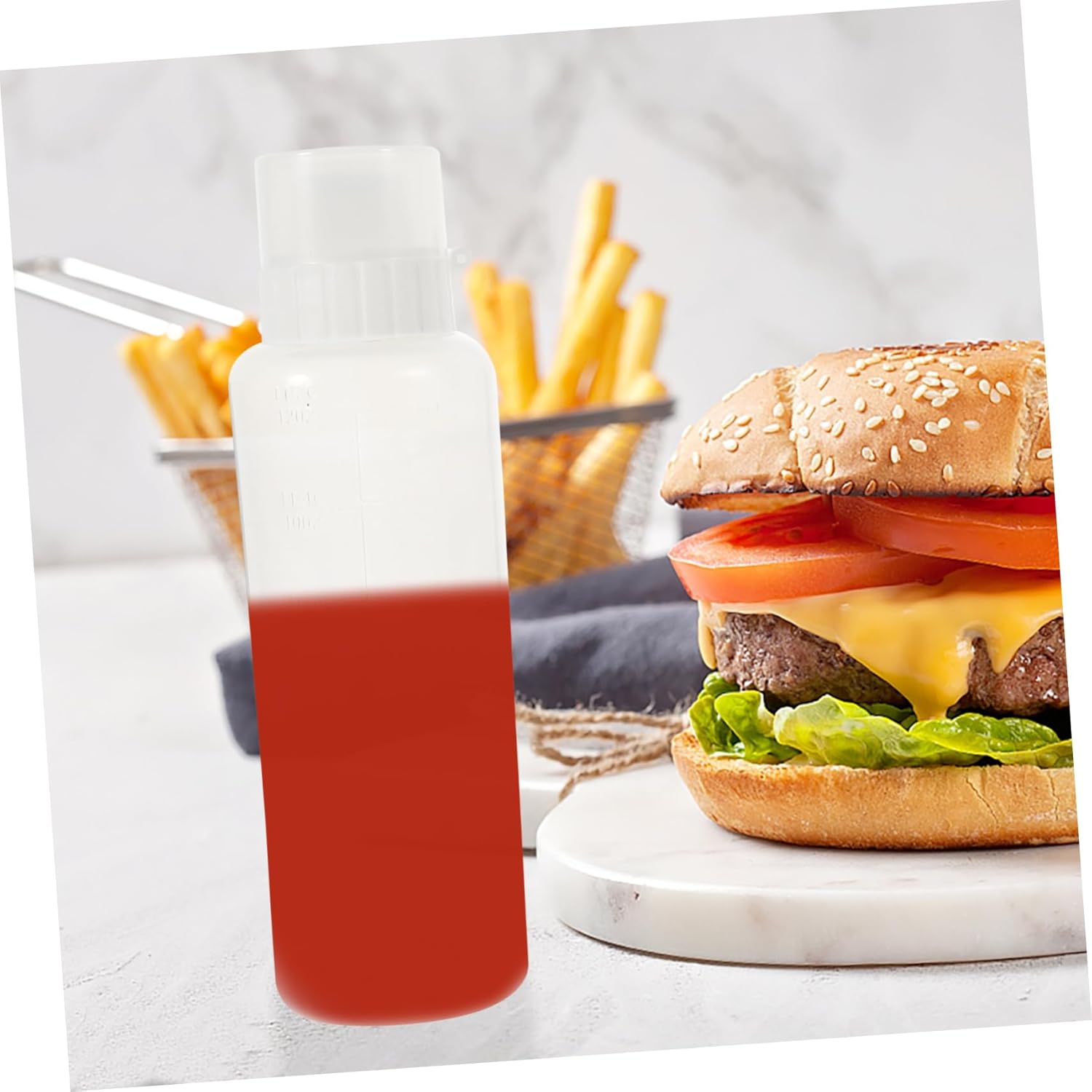 2pcs Squeeze Bottles for Ketchup Mustard Salad Dressings 350ml and 175ml