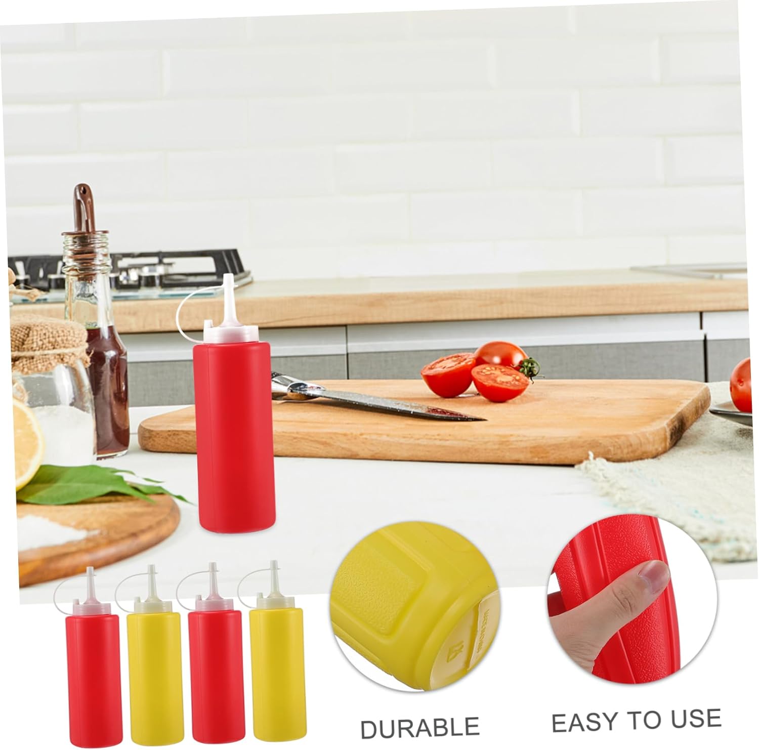 4Pcs Jam Squeeze Bottles 350ML Seasoning Containers 1