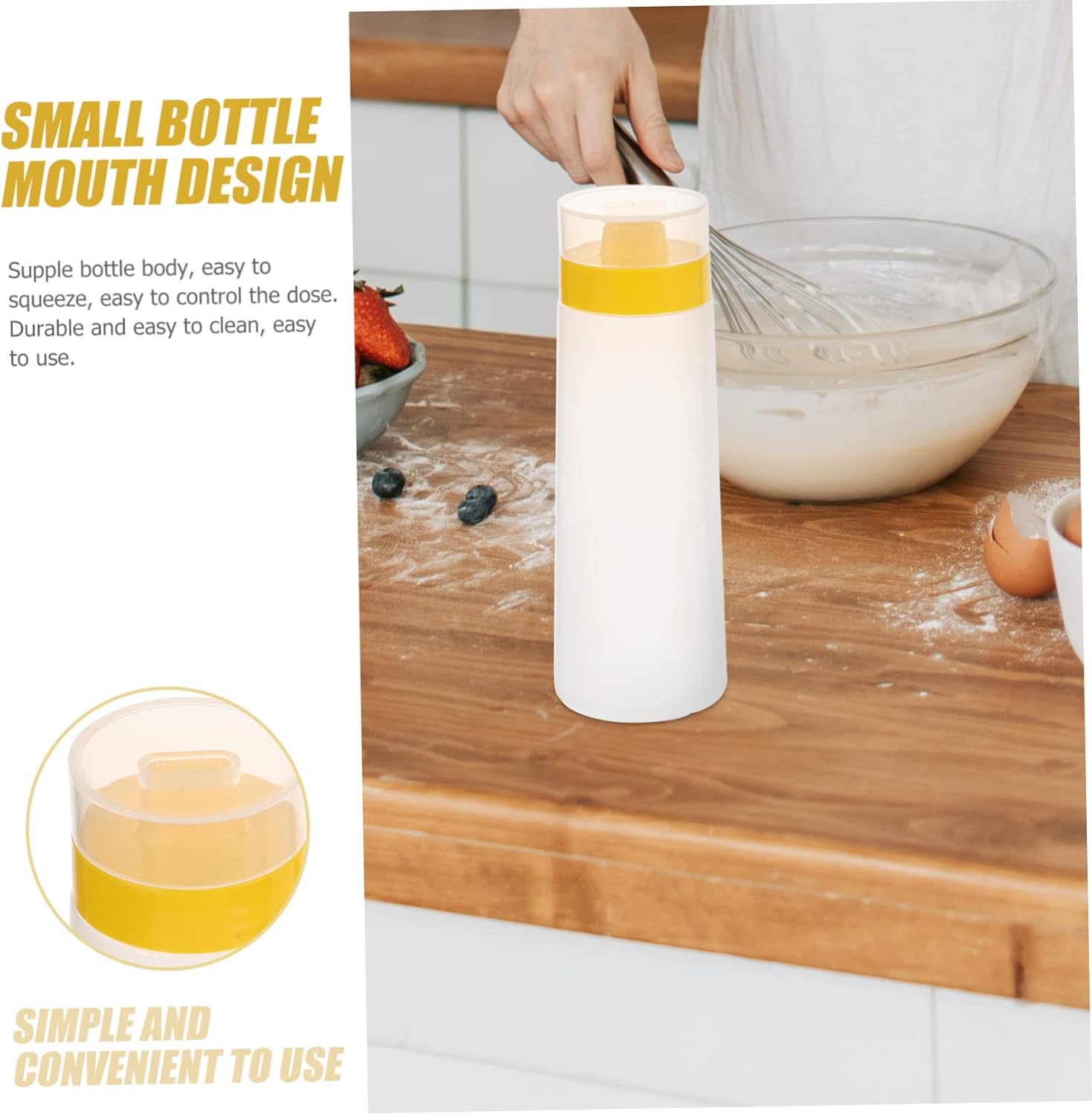 Plastic Salad Squeeze Bottles with Leak Proof Lid