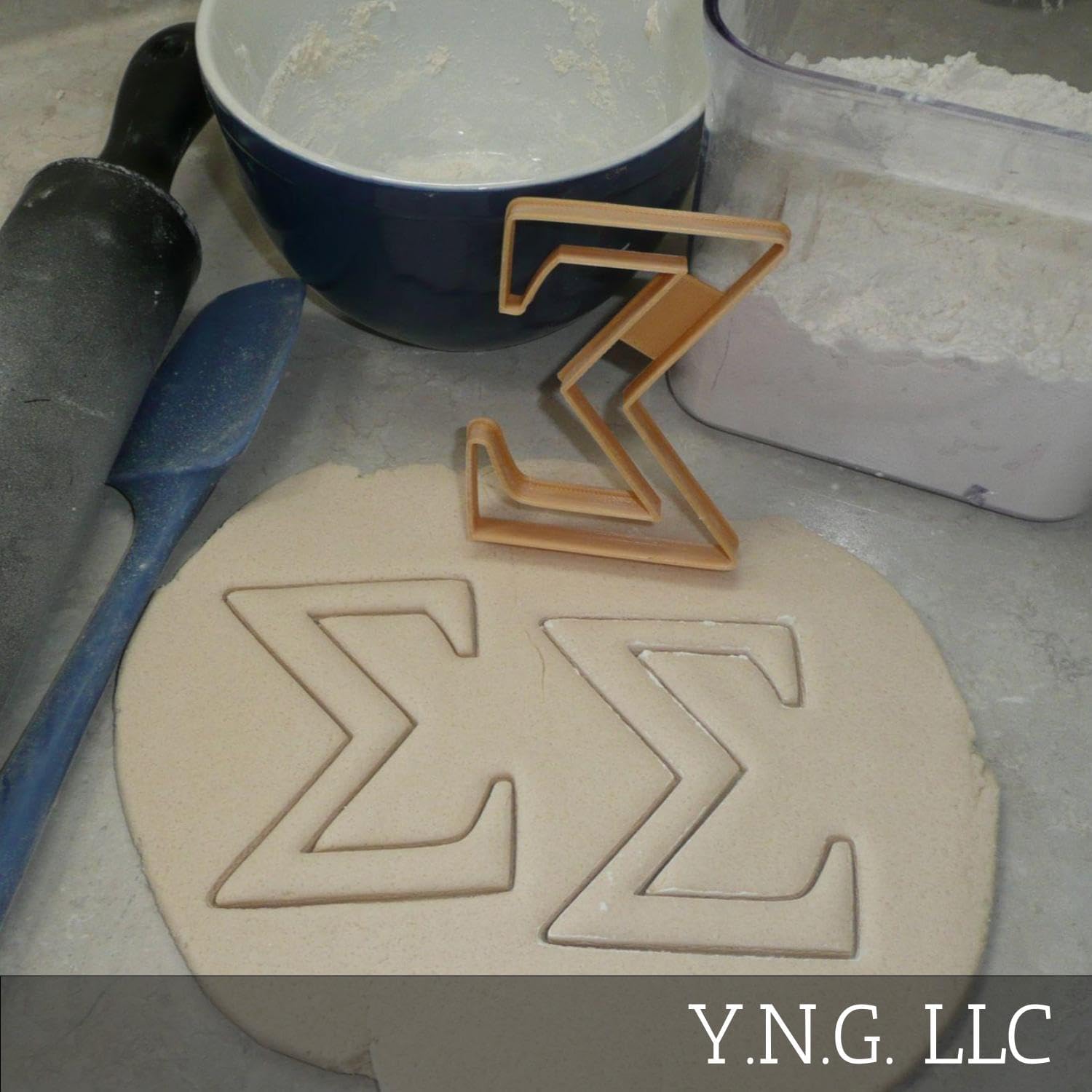 YNGLLC SIGMA GREEK LETTER 3D Cookie Cutter Gold