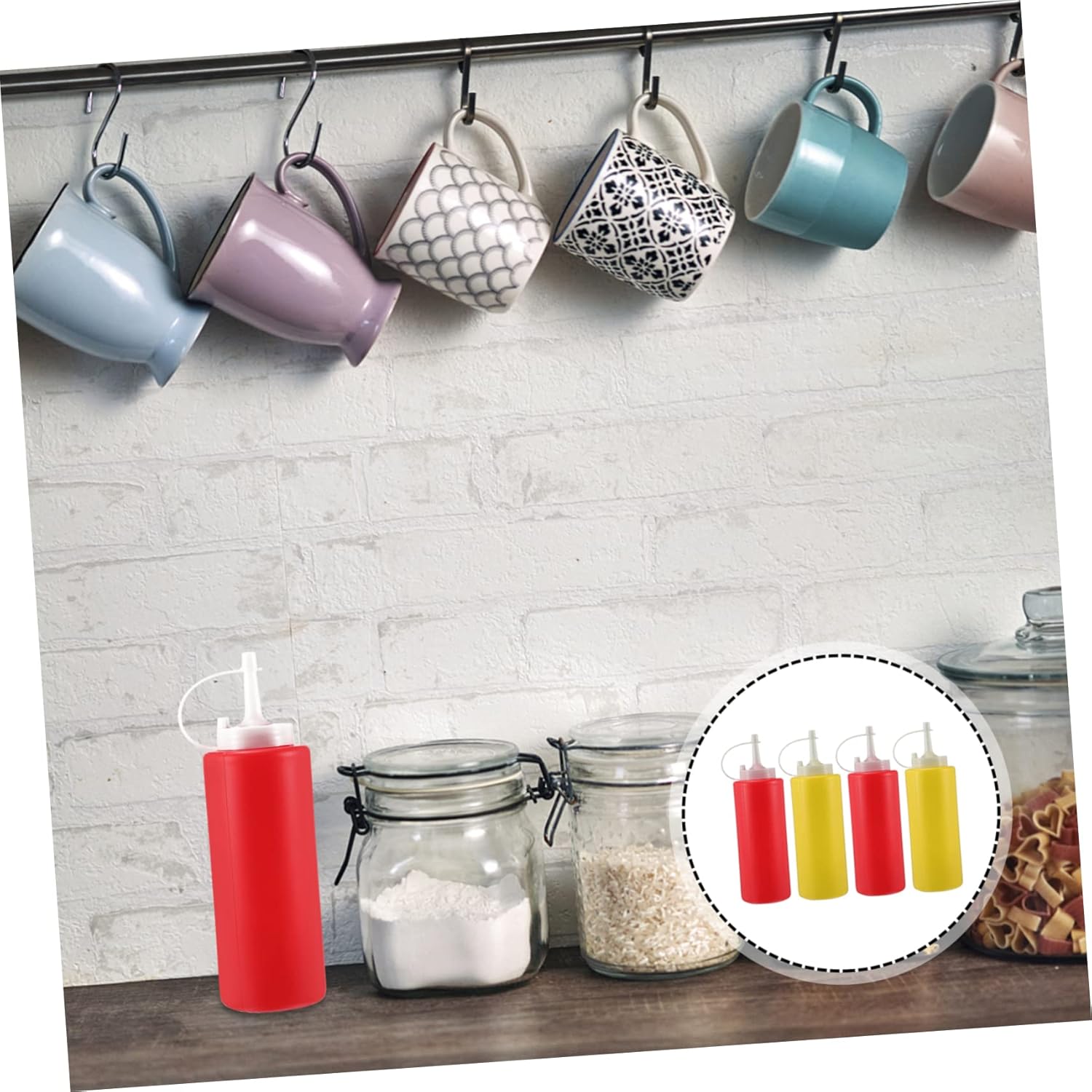 4 Pack Salad Dressing Shaker Bottles for Condiments