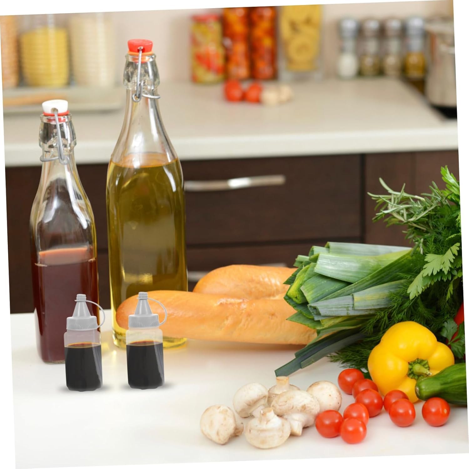 4pcs PP Dark Grey Condiment Squeeze Bottles