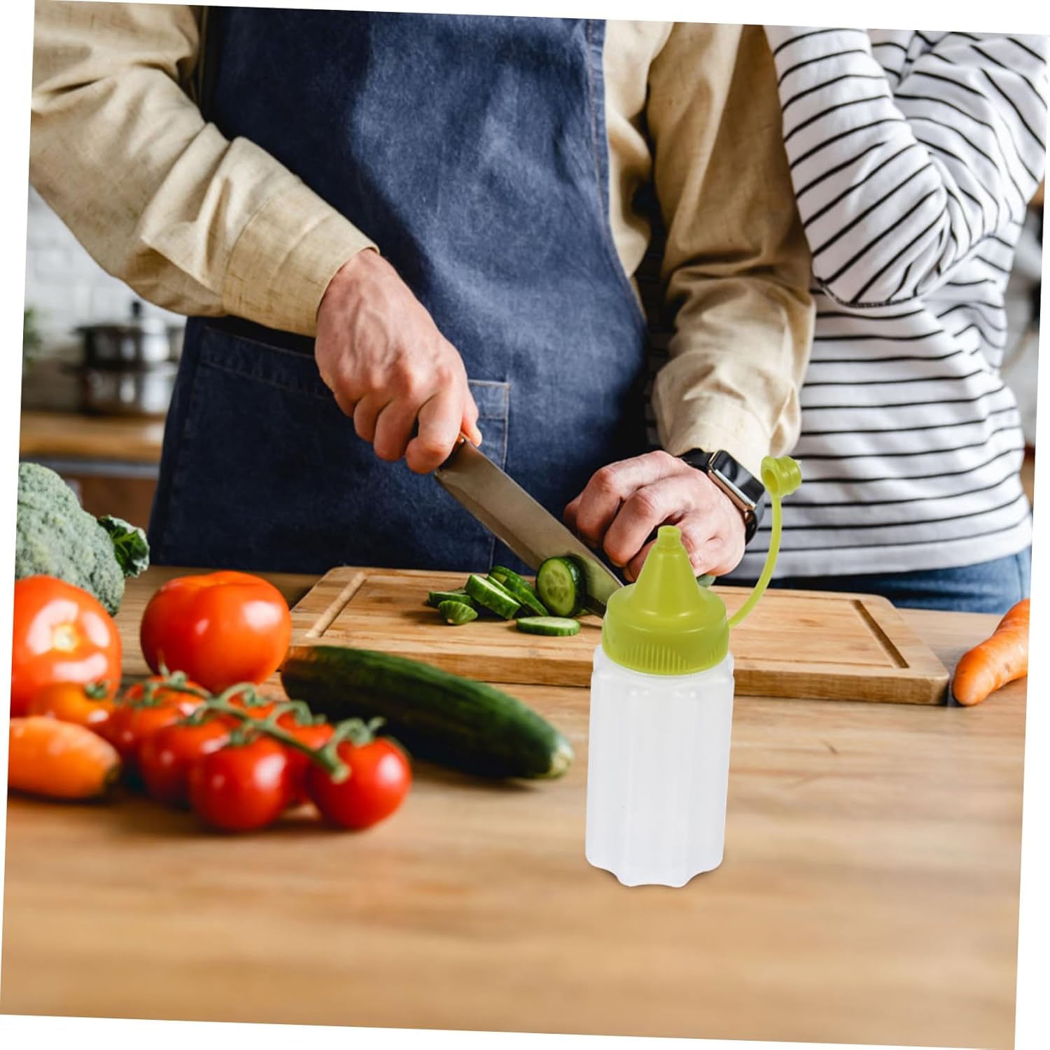 4pcs Transparent Condiment Squeeze Bottles Set for Ketchup Honey BBQ