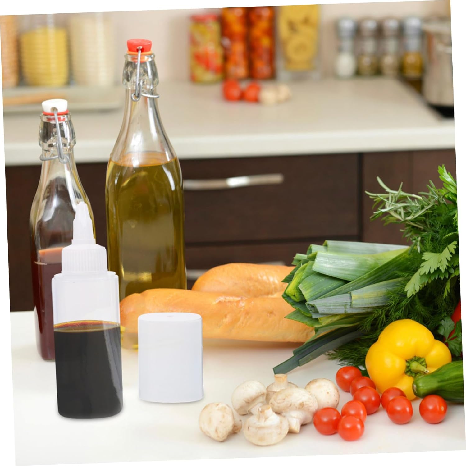 2pcs Condiment Squeeze Bottles for Honey and Salad Dressing