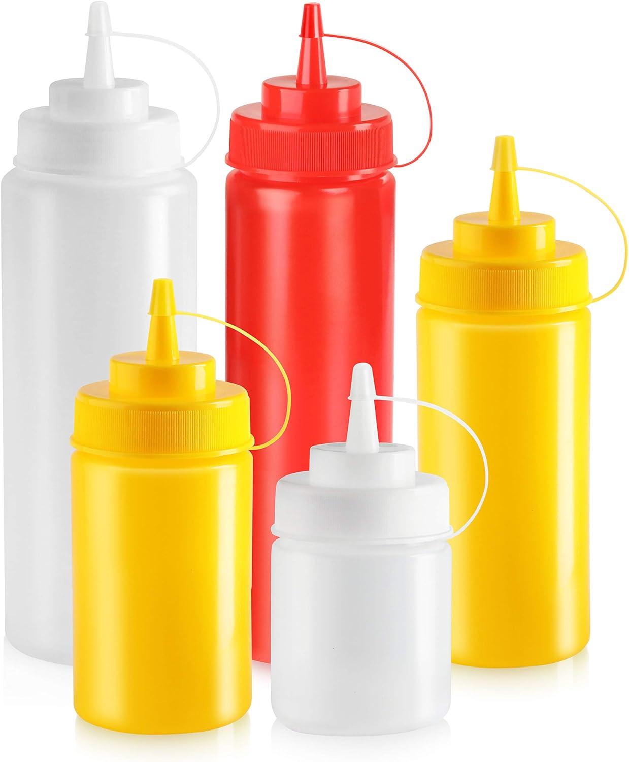 New Star Foodservice 26580 Plastic Squeeze Bottles Pack of 6