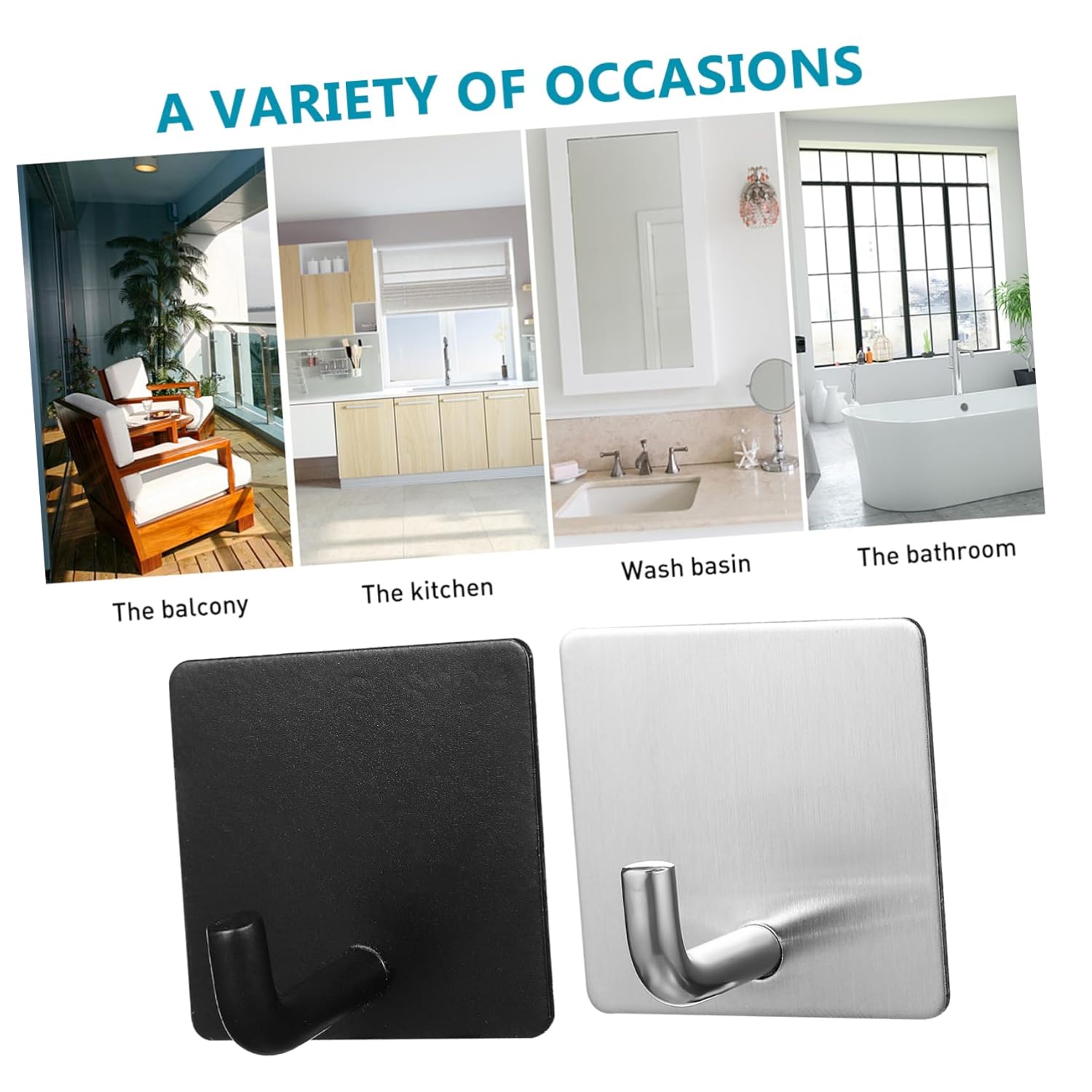 4PCS Adhesive Towel Hooks for Wall