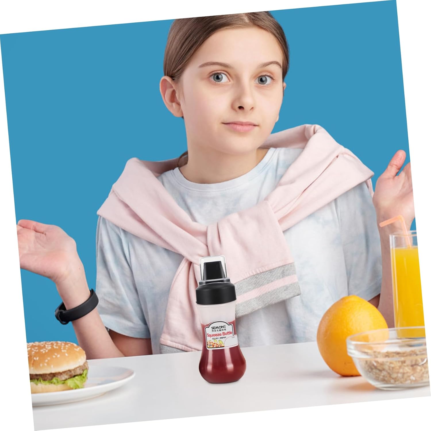Garneck 5-Hole Refillable Condiment Squeeze Bottle
