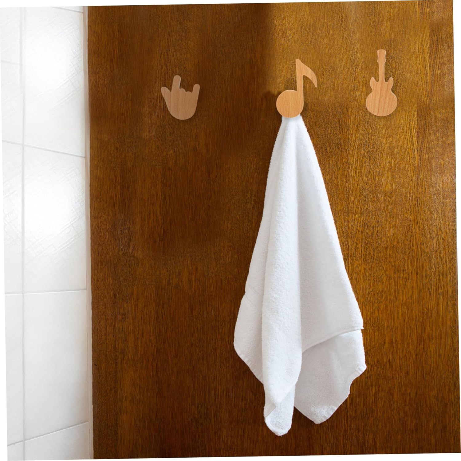 GLEAVI 3Pcs Wood Coat Hooks for Home Storage