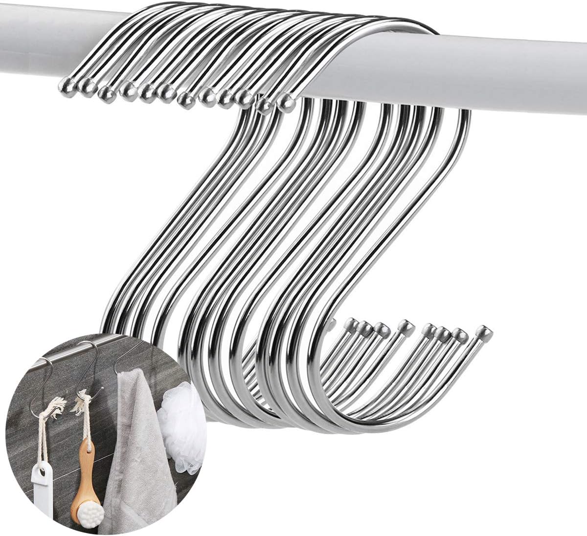 Gutapo 20PCS S Shaped Hooks for Closets and More