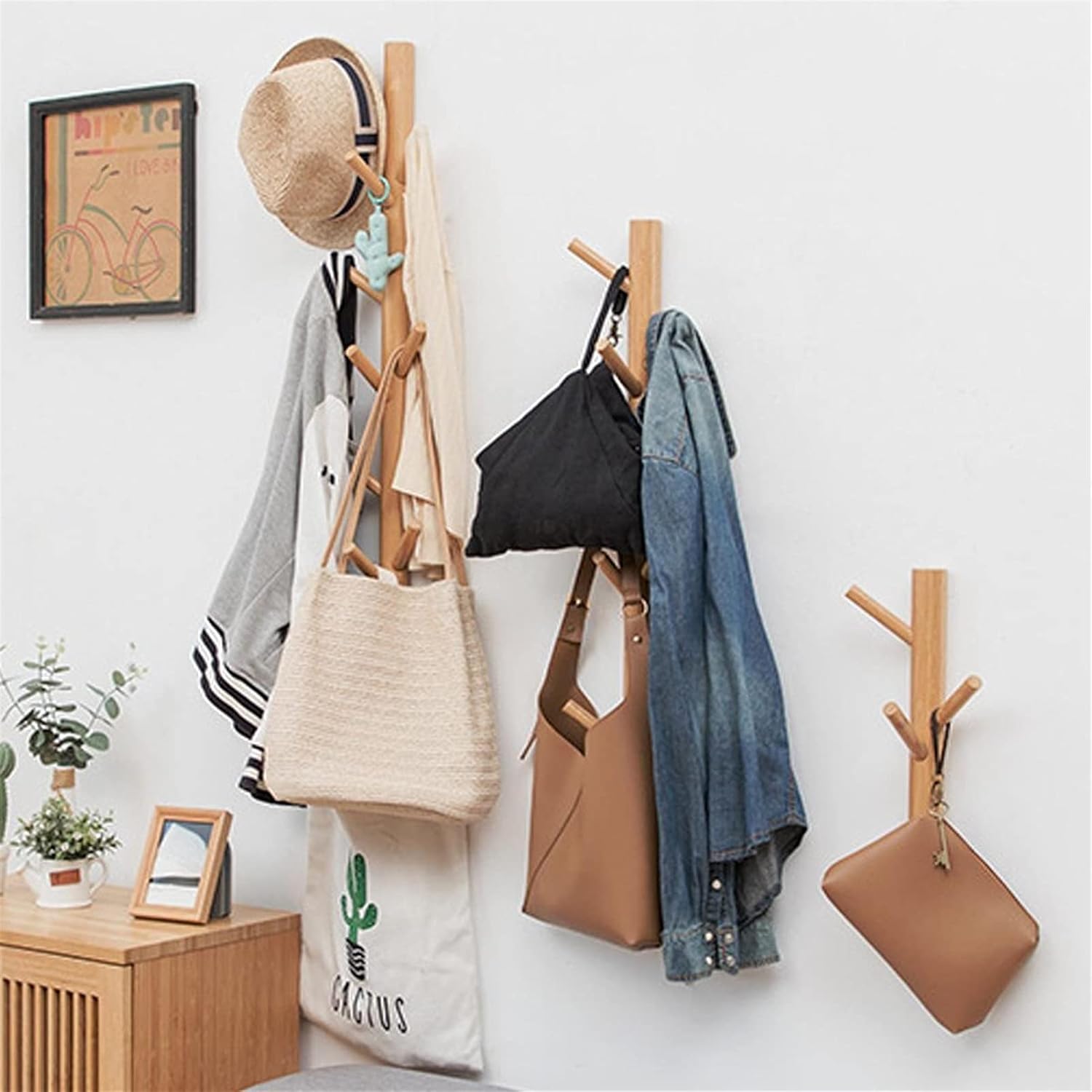 KIZQYN 8 Hook Coat Rack for Bathroom Bedroom