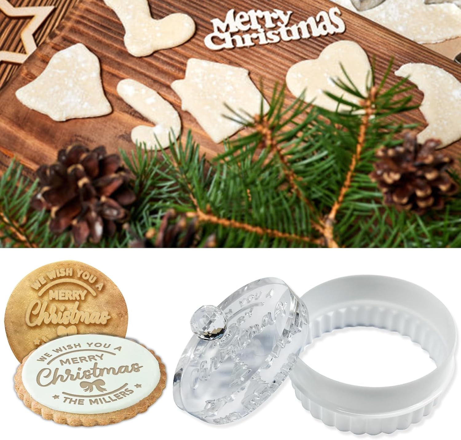 Personalized Cookie Stamp with Family Name Logo 3D Raised Design