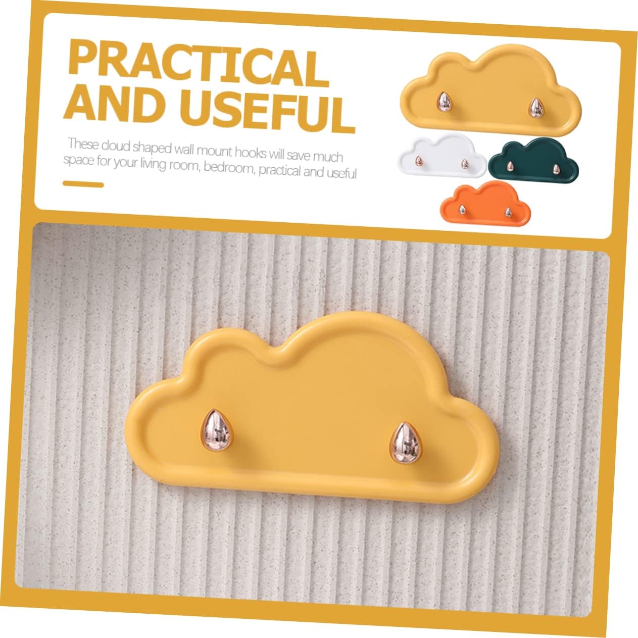 4Pcs Cloud Wall Hooks for Multi-Use Storage