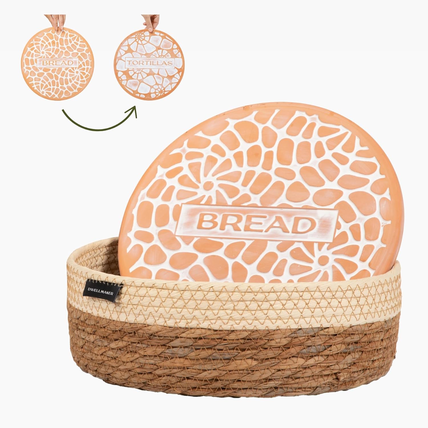 Bread and Tortilla Warmer Stone With Basket - Reversible Design