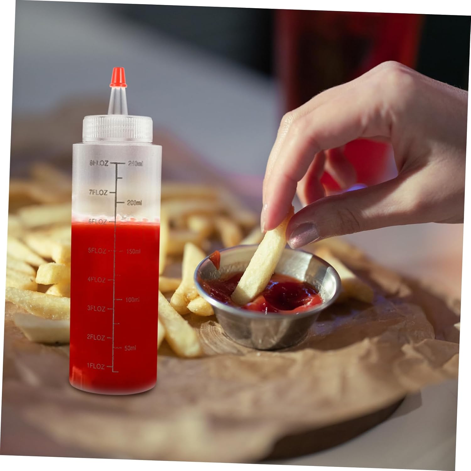 MAGICLULU 10pcs Condiment Squeeze Bottles with Measuring Scale