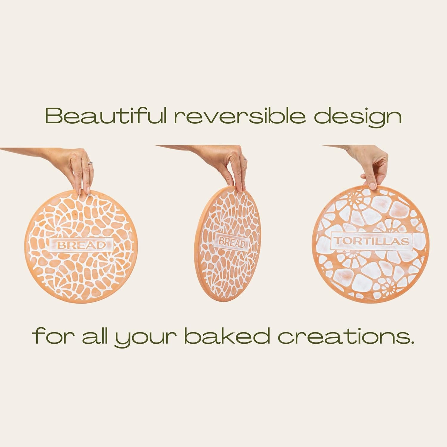 Bread and Tortilla Warmer Stone With Basket - Reversible Design