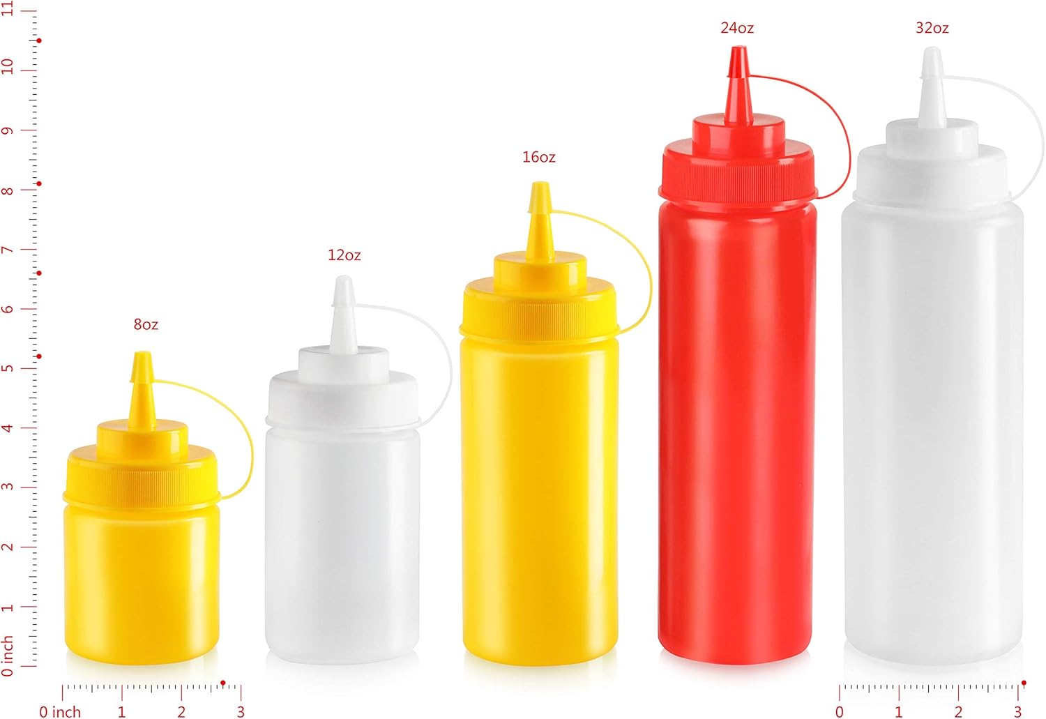New Star Foodservice 26580 Plastic Squeeze Bottles Pack of 6