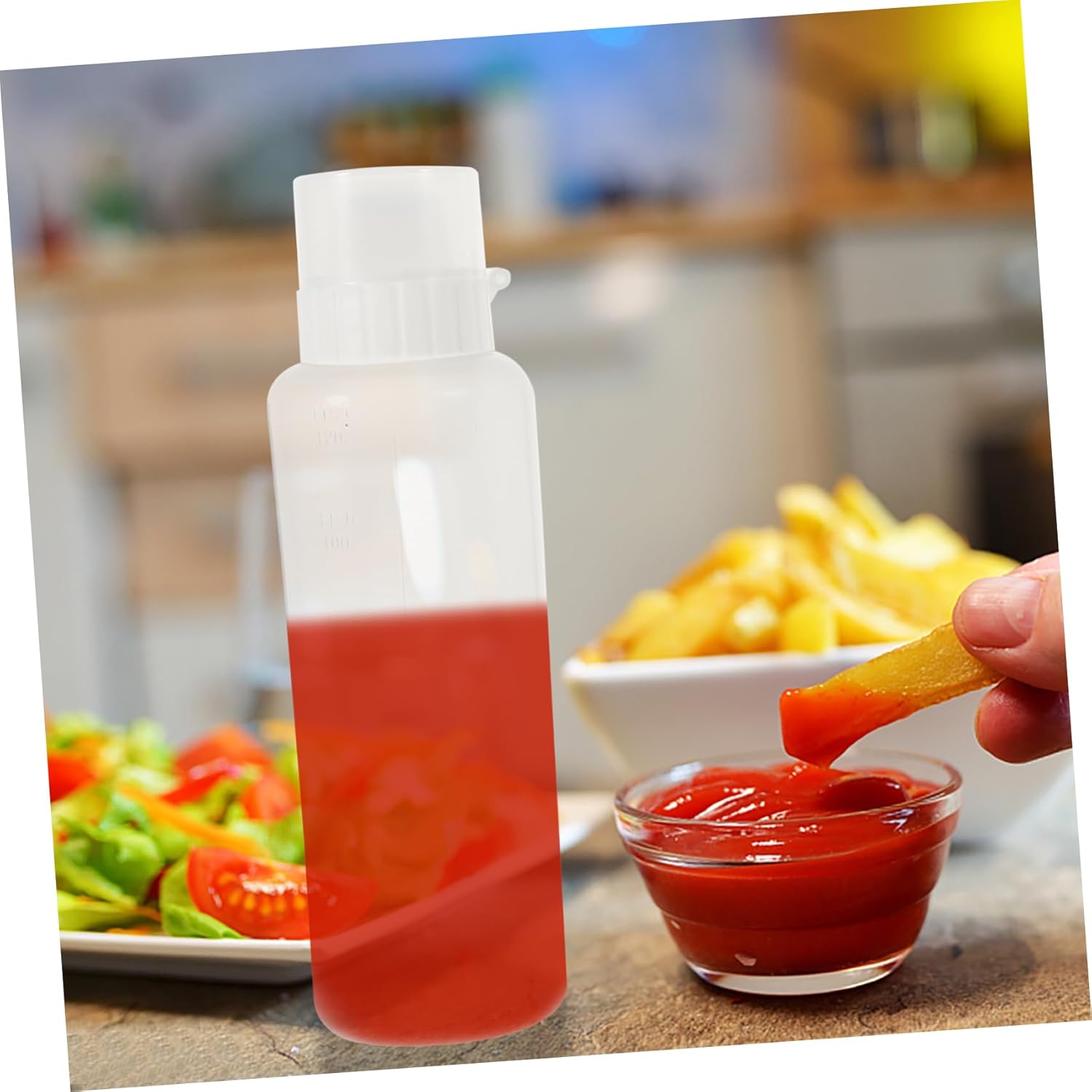 2pcs Squeeze Bottles for Ketchup Mustard Salad Dressings 350ml and 175ml