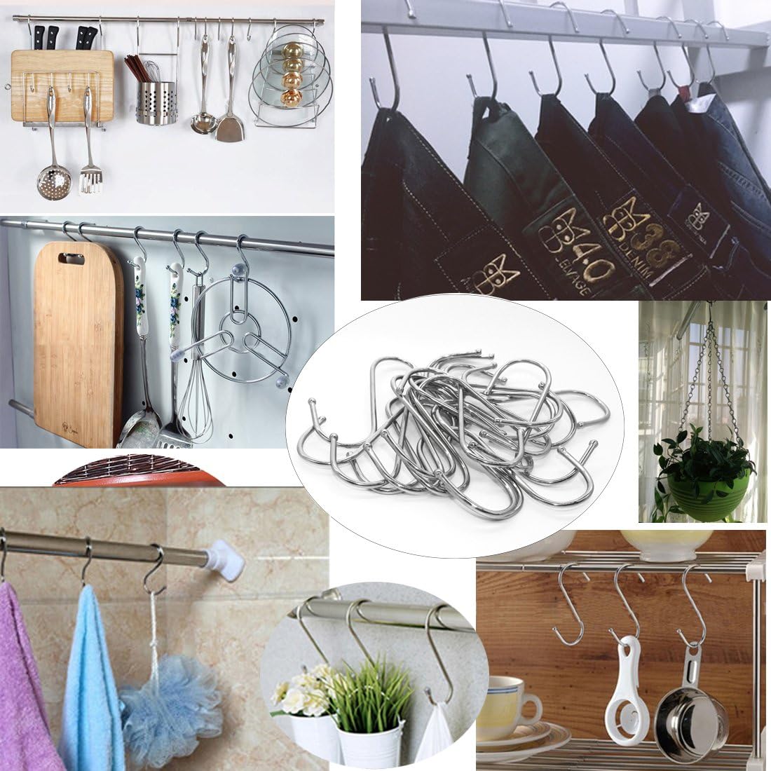 Gutapo 20PCS S Shaped Hooks for Closets and More