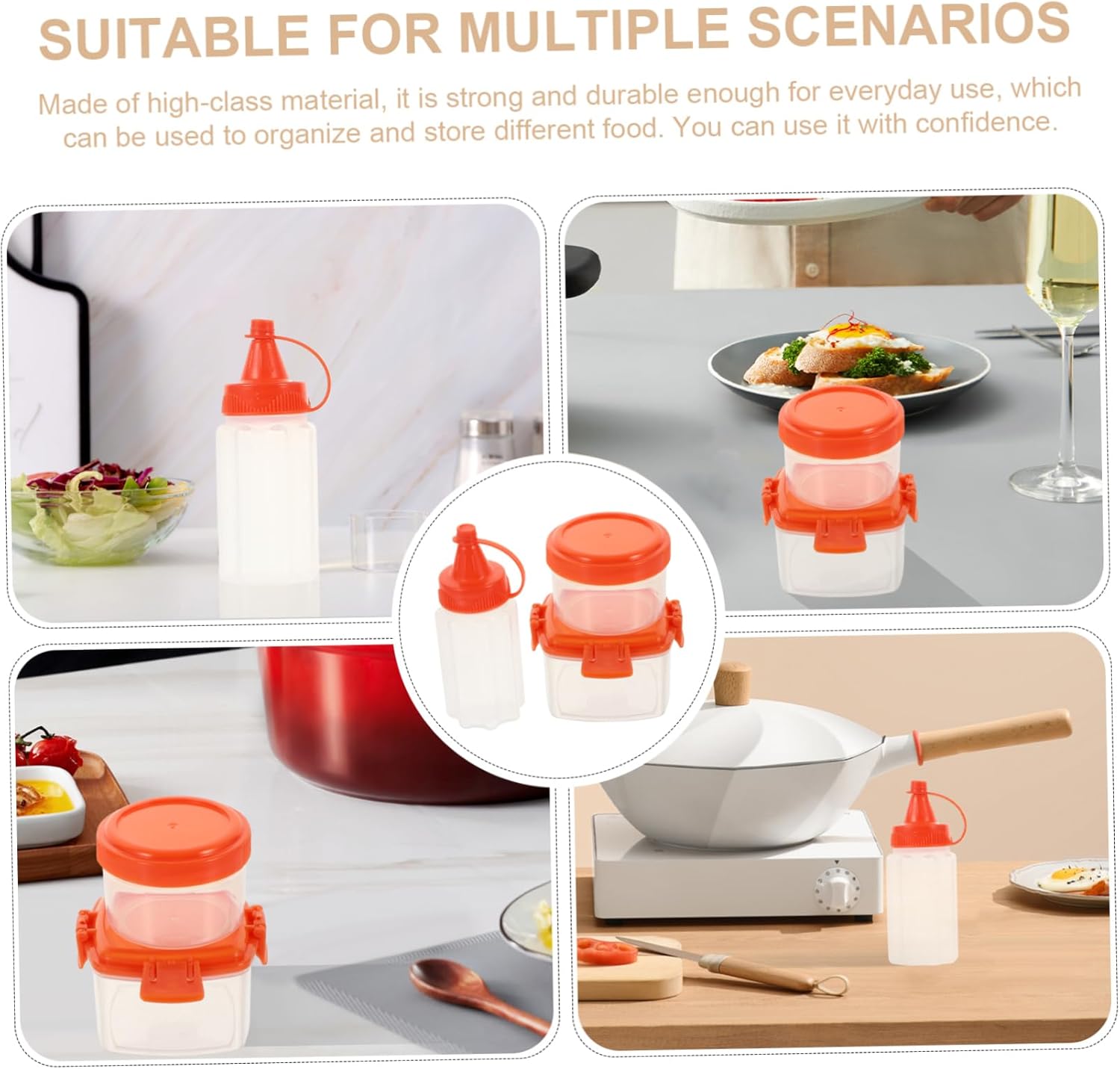 GRIRIW 12PC Condiment Squeeze Set with Airtight Lids