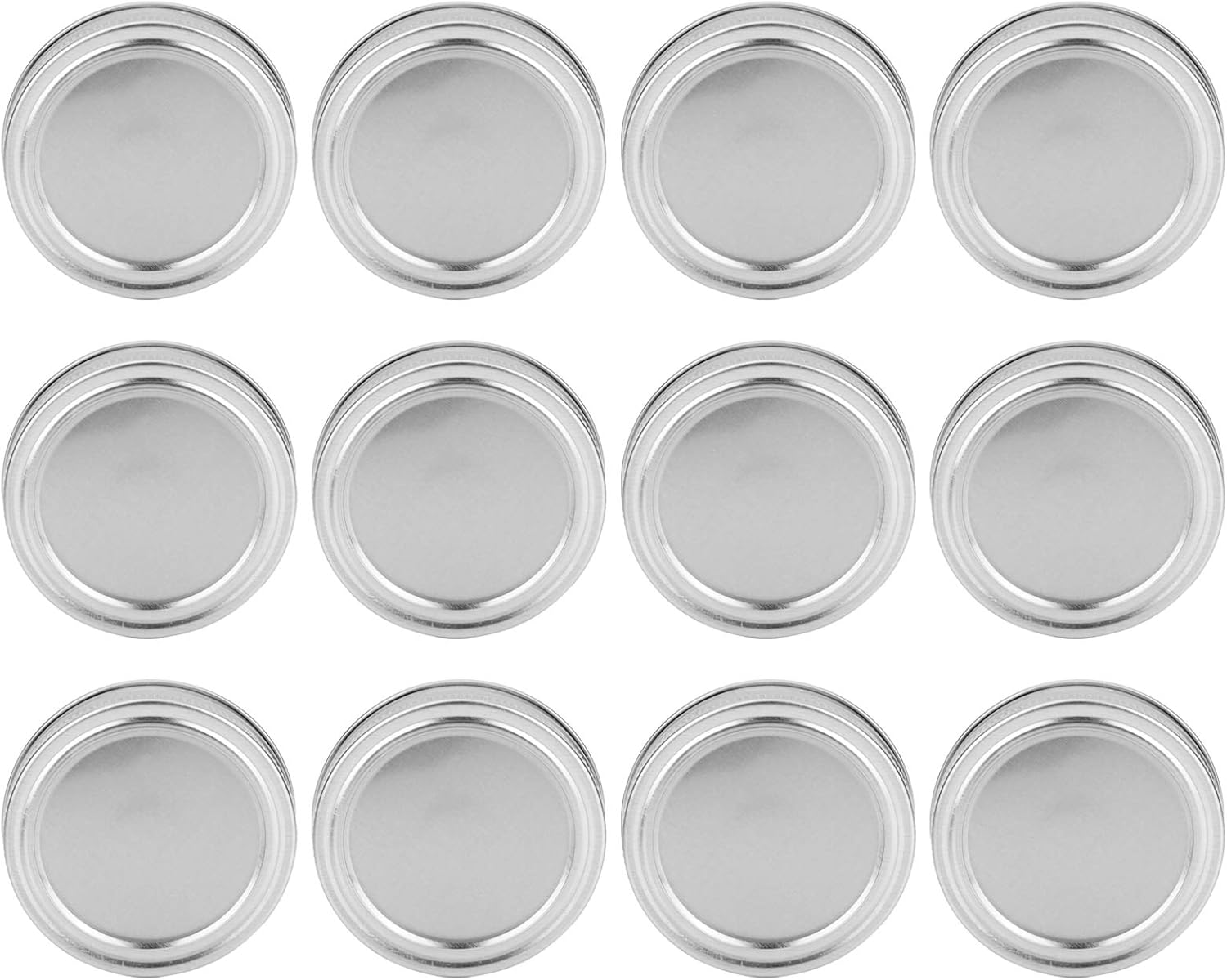 AUNMAS 12pcs Glass Jar Lid with Stainless Steel Sealing
