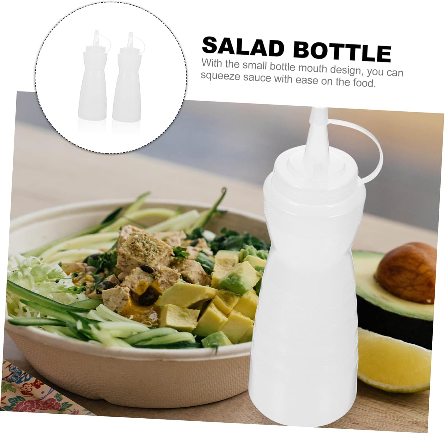 2Pcs Condiment Squeeze Bottle 400ml with Nozzle