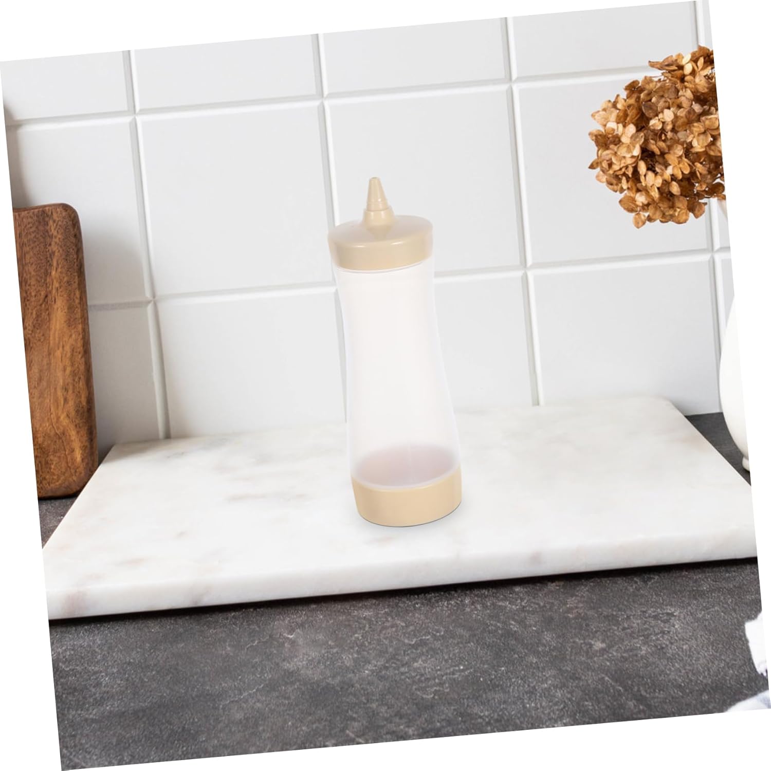 VINTORKY Condiment Squeeze Bottles Cream Color