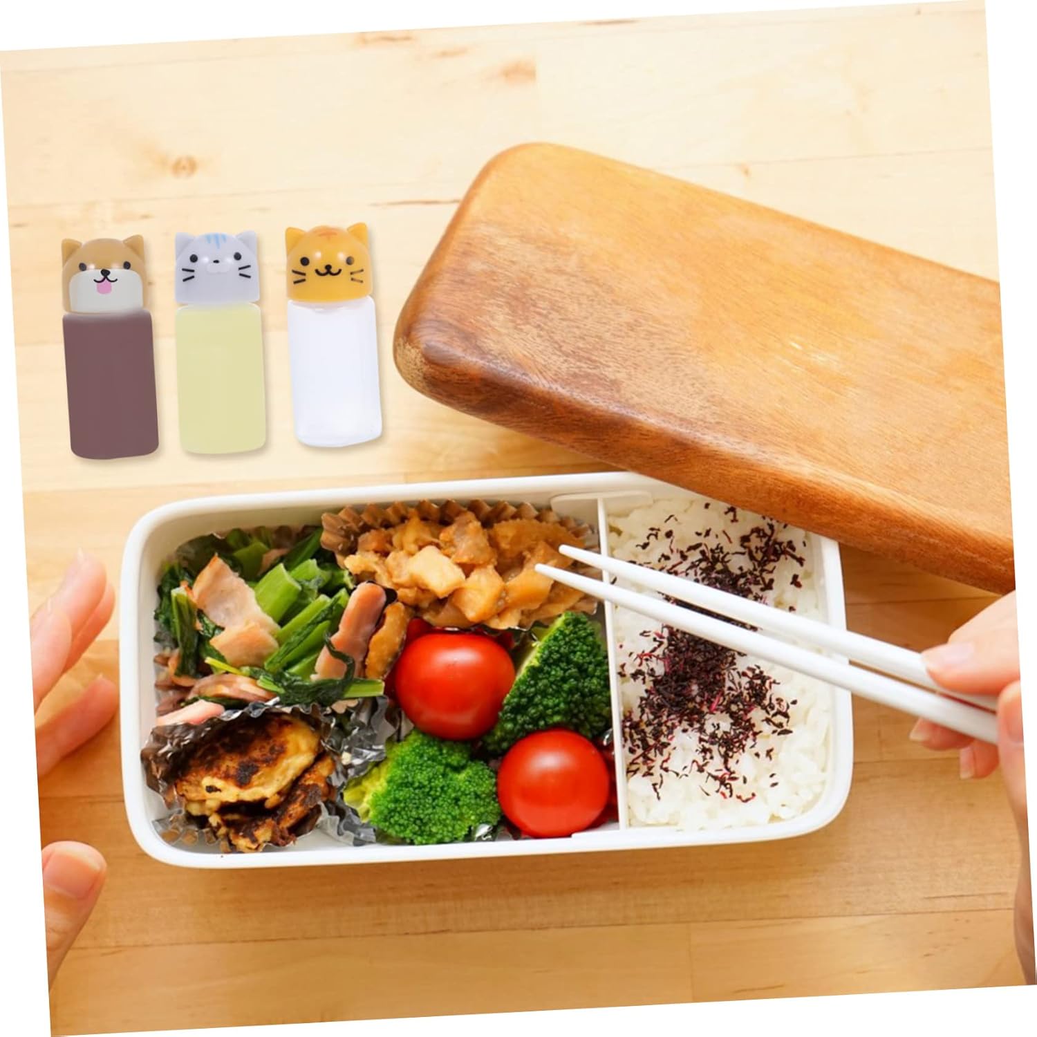 Mini Sauce Bottles Set 4pcs Cartoon Animal Shape Squeeze Bottles