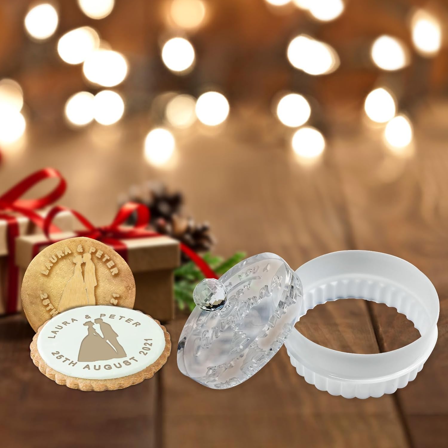 Fadace Personalized Christmas Cookie Stamp with Family Name 1